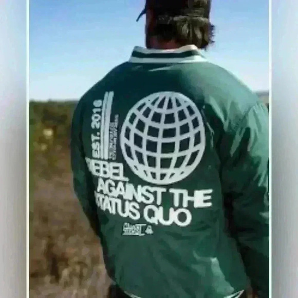 GHOST lifestyle pre work out vintage forest green Bomber Jacket size medium M - Picture 4 of 16